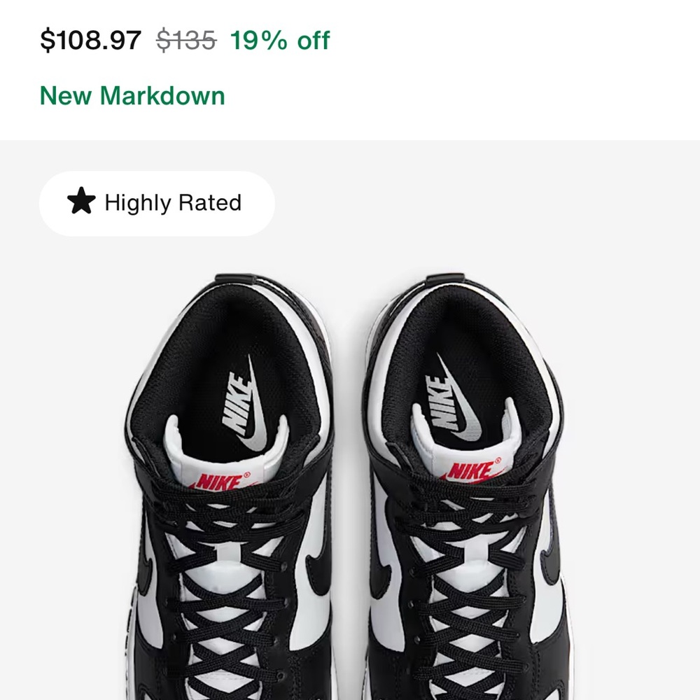 Nike Womens Black and White Sneakers - Picture 7 of 8